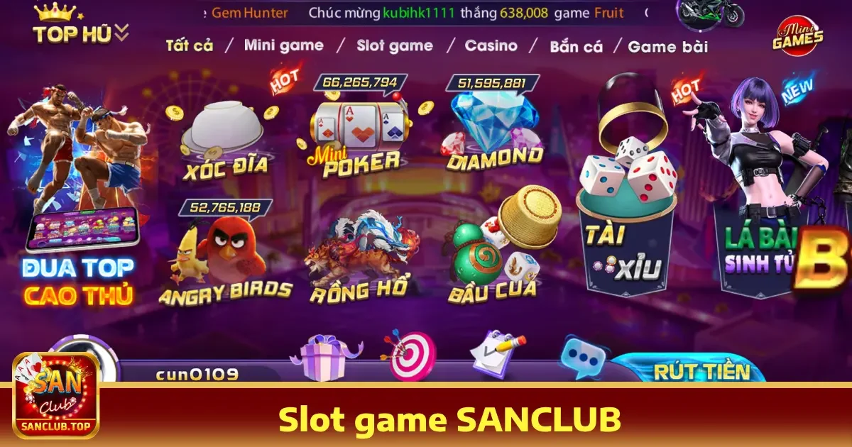 Sanclub 6 Slot Game Sanclub – Vòng Quay May Mắn Đầy Hấp Dẫn